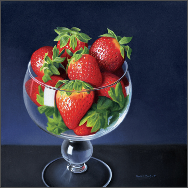 Strawberries In Brandy Glass - Nance Danforth Paintings